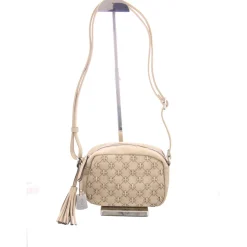 Handtaschen beige vorne /kariert/gemustert