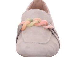 Klassische Slipper grau Slipper Loafer Leder Grau Hellgrau Damen